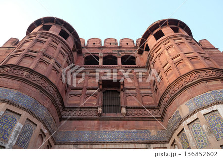 Red Fort in Agra. Uttar Pradesh, UNESCO World heritage site, India 136852602