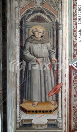 Saint, fresco in Basilica of Santa Croce (Basilica of the Holy Cross) in Florence, Italy Saint, fresco in Basilica of Santa Croce (Basilica of the Holy Cross) in Florence, Italy 136852603