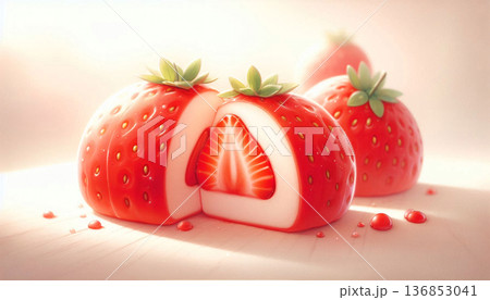 赤く輝く苺スイーツ 136853041