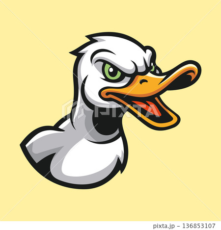 White Duck Illustration Character Vector Logo Template White Duck Illustration Character Vector Logo Template 136853107