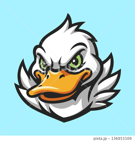 Elegant White Duck Illustration Character Vector Logo Template Elegant White Duck Illustration Character Vector Logo Template 136853109