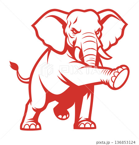 elephant mascot logo design vector template 136853124