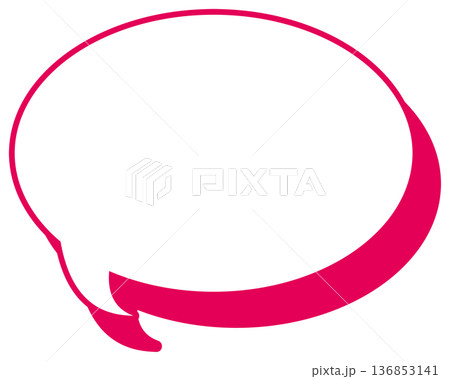 シンプルなカラー線の吹き出し　丸形 136853141