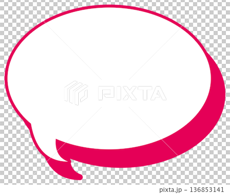 シンプルなカラー線の吹き出し　丸形 136853141