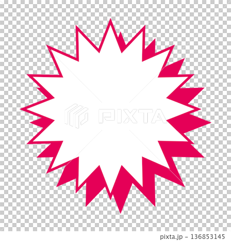 Simple colored line speech bubble with jagged shape Simple colored line speech bubble with jagged shape 136853145