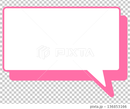 Simple color line speech bubble rectangle 136853166