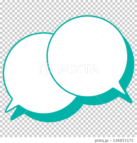 簡單的彩色線條對話氣泡重疊對話 136853172