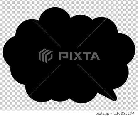 簡單的彩色對話框，圓形雲朵形狀 136853174