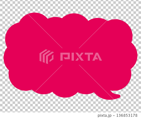 Simple color speech bubble, elongated cloud shape Simple color speech bubble, elongated cloud shape 136853178