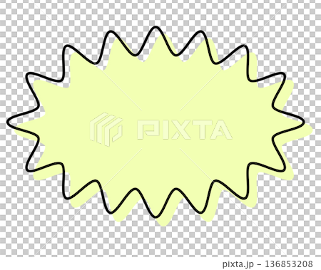 A simple speech bubble with misaligned lines, a long, rounded, jagged shape A simple speech bubble with misaligned lines, a long, rounded, jagged shape 136853208