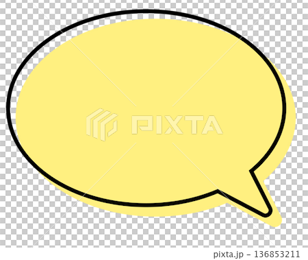 Simple speech bubble with misaligned lines - round Simple speech bubble with misaligned lines - round 136853211