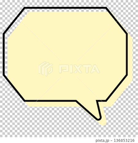 A simple speech bubble with misaligned lines, an octagon with corners A simple speech bubble with misaligned lines, an octagon with corners 136853216
