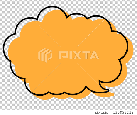 A simple speech bubble with misaligned lines and a rounded cloud shape A simple speech bubble with misaligned lines and a rounded cloud shape 136853218