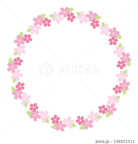 小さな桜の花のフレーム 136853313