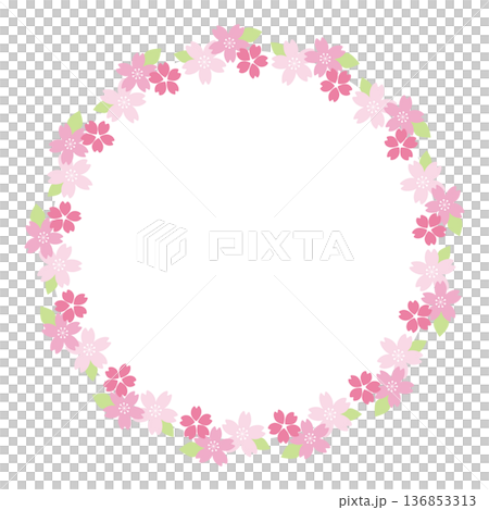 小さな桜の花のフレーム 136853313