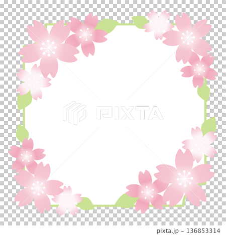 Cute cherry blossom frame Cute cherry blossom frame 136853314