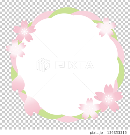 Cherry blossom round frame 136853316