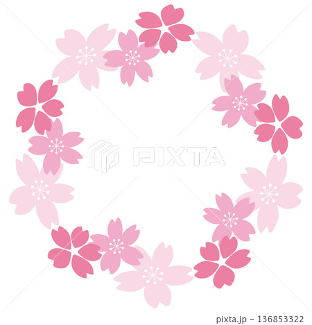 シンプルな桜のフレーム 136853322