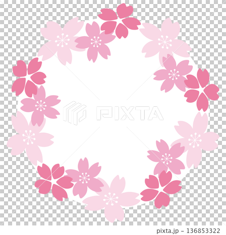 シンプルな桜のフレーム 136853322