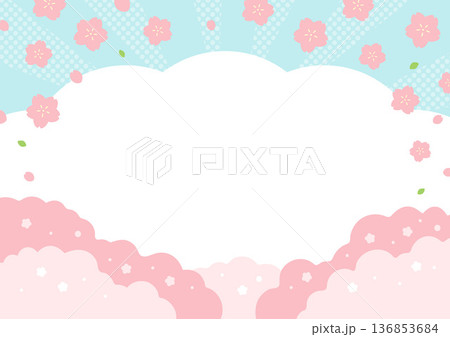 桜の花と春の青空の背景 桜の花と春の青空の背景 136853684