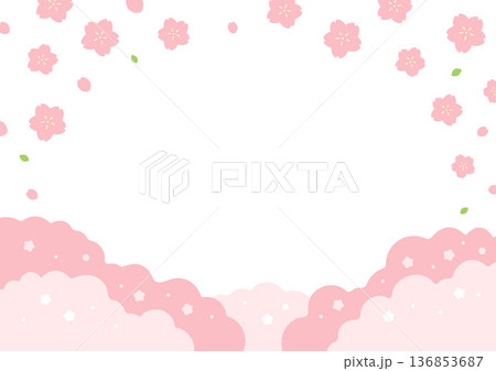 桜の花の背景イラスト 136853687