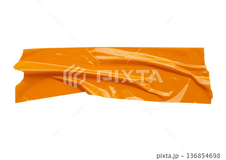 Brown adhesive tape isolated on white background 136854698