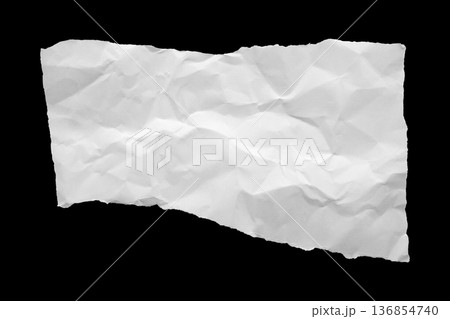 White crumpled ripped paper torn edges strips isolated on black background White crumpled ripped paper torn edges strips isolated on black background 136854740