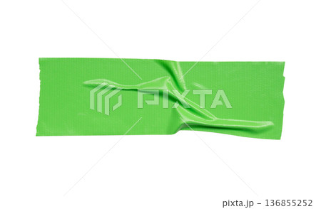 Green adhesive sticky tape isolated on white background 136855252