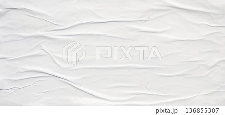 white crumpled and creased glued wrinkled paper poster texture background white crumpled and creased glued wrinkled paper poster texture background 136855307