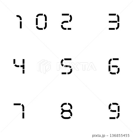 Modern minimalist numbers vector set. Modern minimalist numbers vector set. 136855455