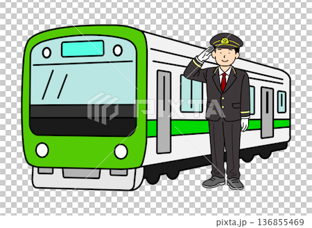 敬礼する駅員 136855469