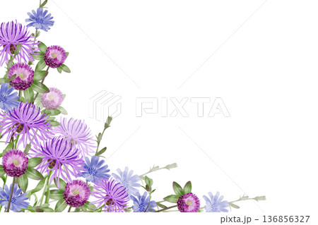 Wildflower Floral Corner Frame Wildflower Floral Corner Frame 136856327