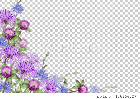 Wildflower Floral Corner Frame Wildflower Floral Corner Frame 136856327