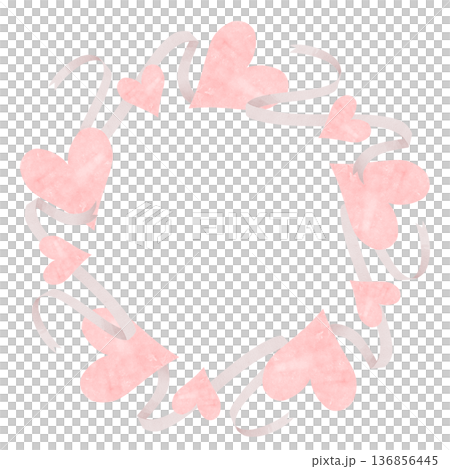 Watercolor Heart Frame Valentine Postcard 136856445