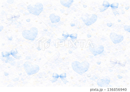 ホワイトデーシリーズ:ハートとリボンのパステル背景 ホワイトデーシリーズ:ハートとリボンのパステル背景 136856940