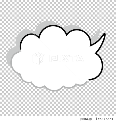 Simple fluffy cloud-shaped speech bubble (white background) Simple fluffy cloud-shaped speech bubble (white background) 136857274