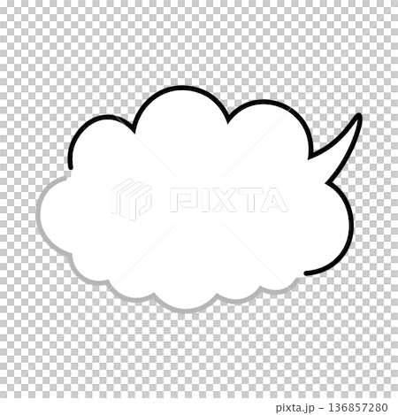 シンプルな雲型もこもこ吹き出し(白背景) シンプルな雲型もこもこ吹き出し(白背景) 136857280
