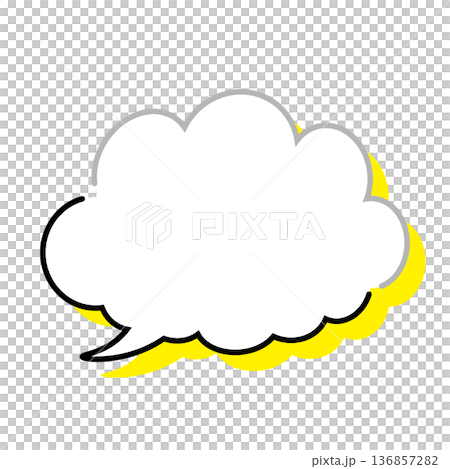 簡單的蓬鬆雲朵狀對話框（白色背景） 136857282
