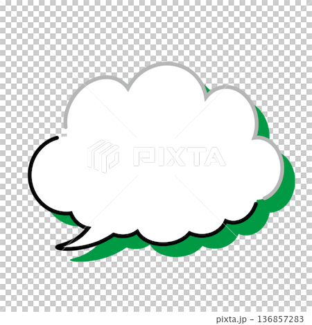 簡單的蓬鬆雲朵狀對話框(白色背景) 簡單的蓬鬆雲朵狀對話框(白色背景) 136857283