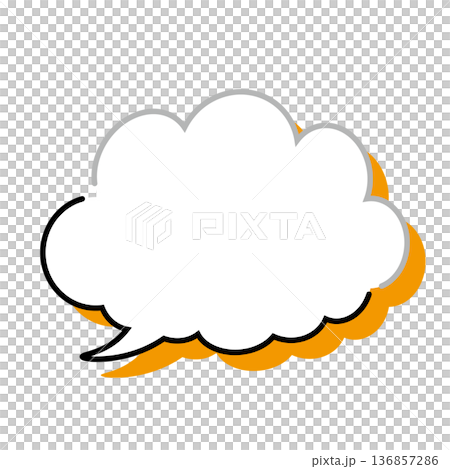 簡單的蓬鬆雲朵狀對話框(白色背景) 簡單的蓬鬆雲朵狀對話框(白色背景) 136857286