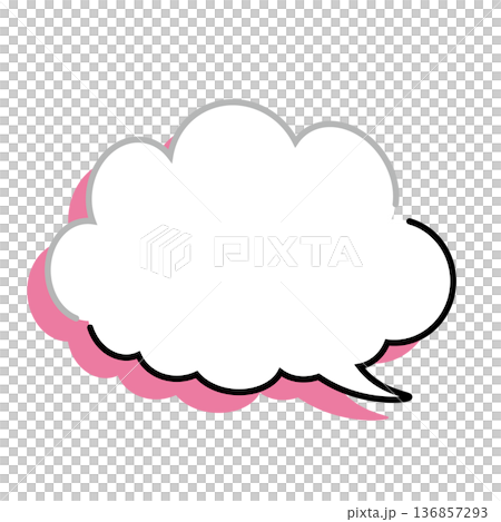 簡單的蓬鬆雲朵狀對話框（白色背景） 136857293