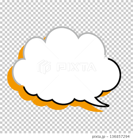 Simple fluffy cloud-shaped speech bubble (white background) Simple fluffy cloud-shaped speech bubble (white background) 136857294