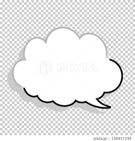 Simple fluffy cloud-shaped speech bubble (white background) Simple fluffy cloud-shaped speech bubble (white background) 136857295