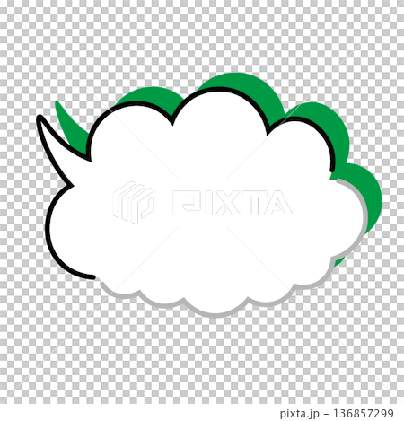 シンプルな雲型もこもこ吹き出し（白背景） 136857299
