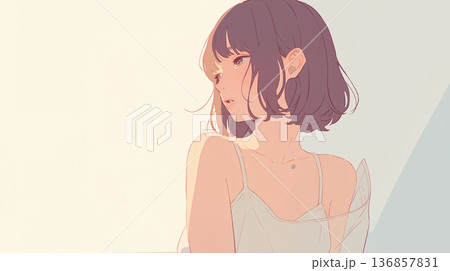 可愛い下着の女の子 136857831