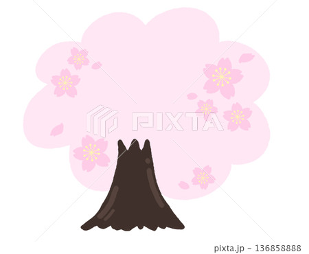 春の桜の木フラットベクター｜さくら 花 木 136858888
