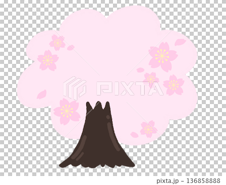春の桜の木フラットベクター｜さくら 花 木 136858888