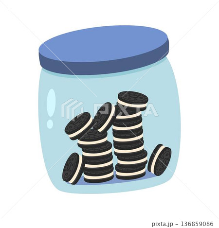 Oreo Cookies in Glass Jar Oreo Cookies in Glass Jar 136859086