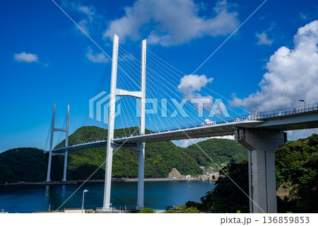 女神大橋 第一駐車場から見る女神大橋の風景(長崎市) 女神大橋 第一駐車場から見る女神大橋の風景(長崎市) 136859853