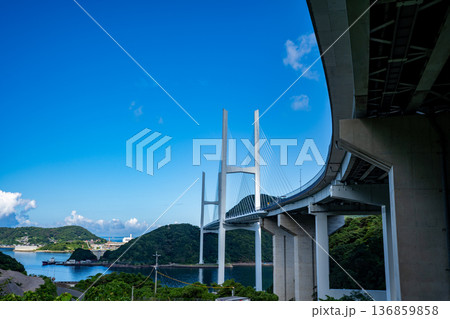 女神大橋 第一駐車場から見る女神大橋の風景(長崎市) 女神大橋 第一駐車場から見る女神大橋の風景(長崎市) 136859858